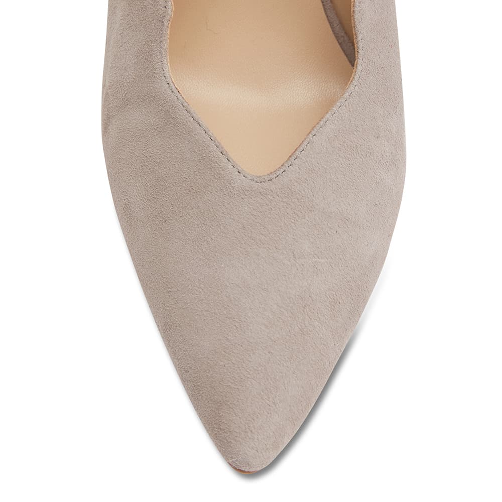 Della Heel in Grey Suede