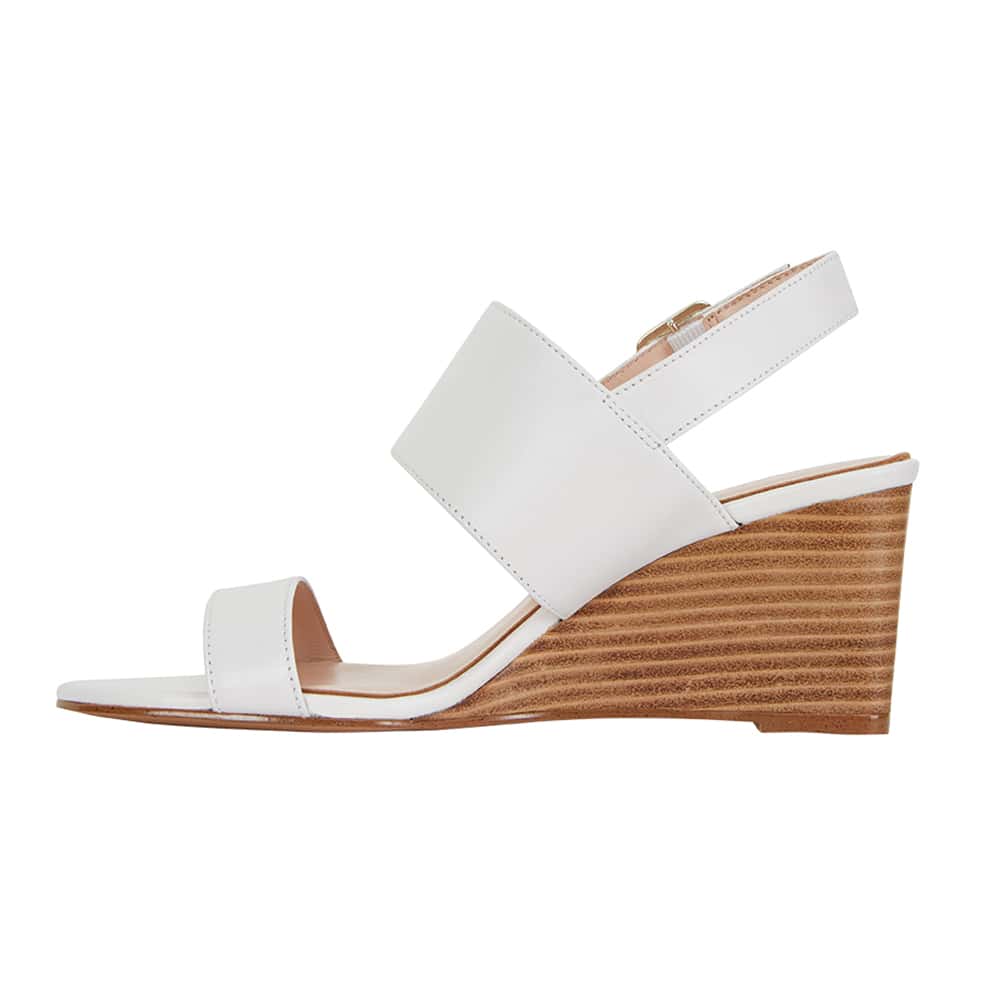 Diana Heel in White Leather