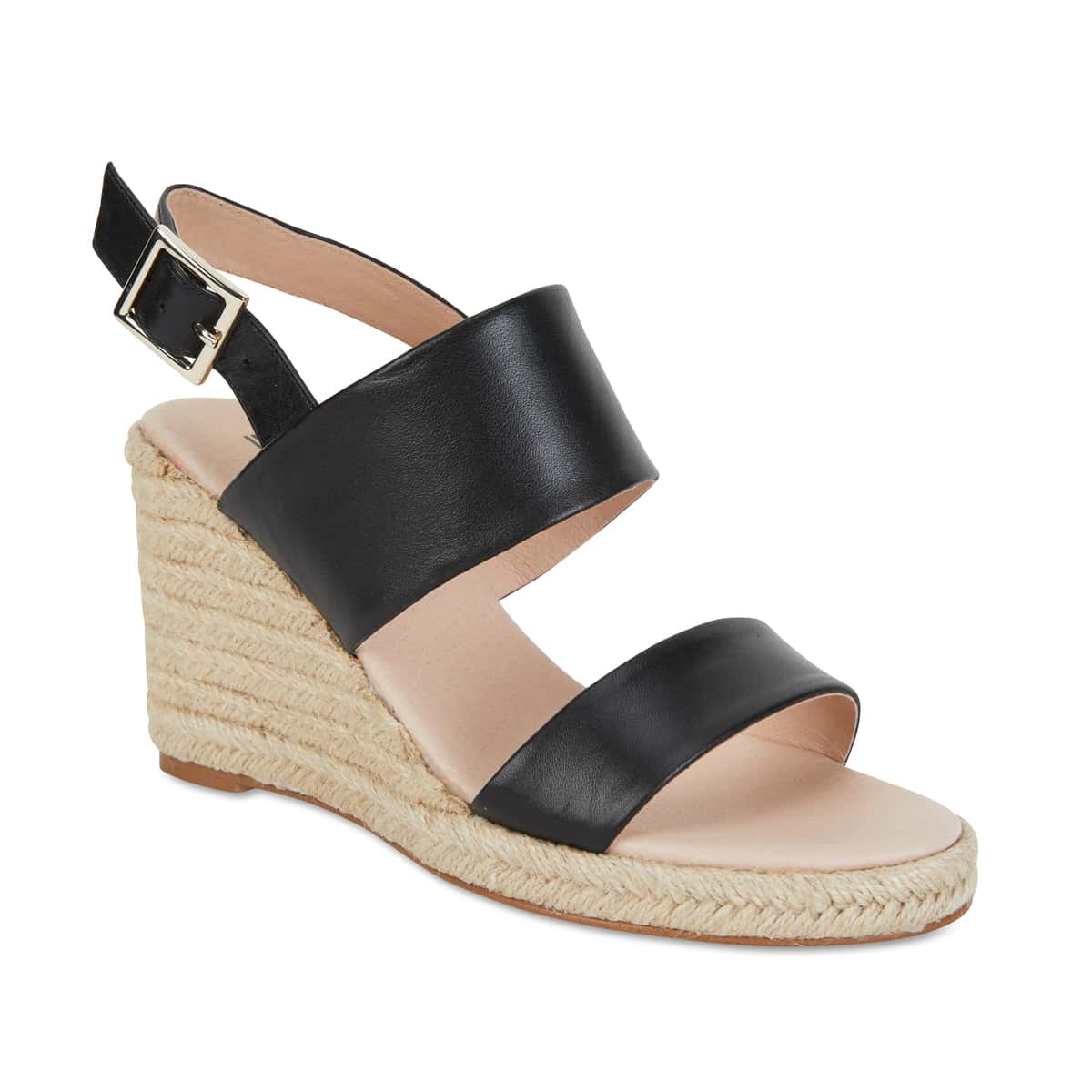Dice Espadrille in Black Leather