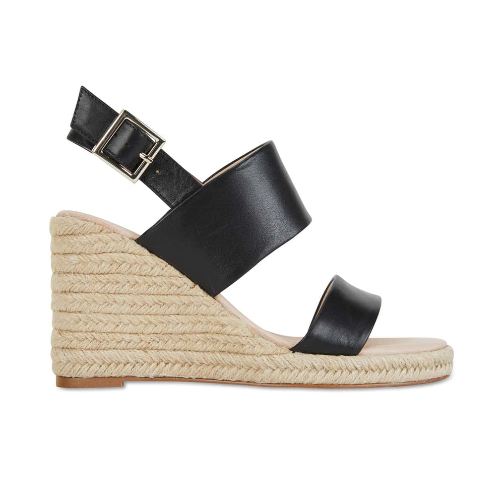 Dice Espadrille in Black Leather