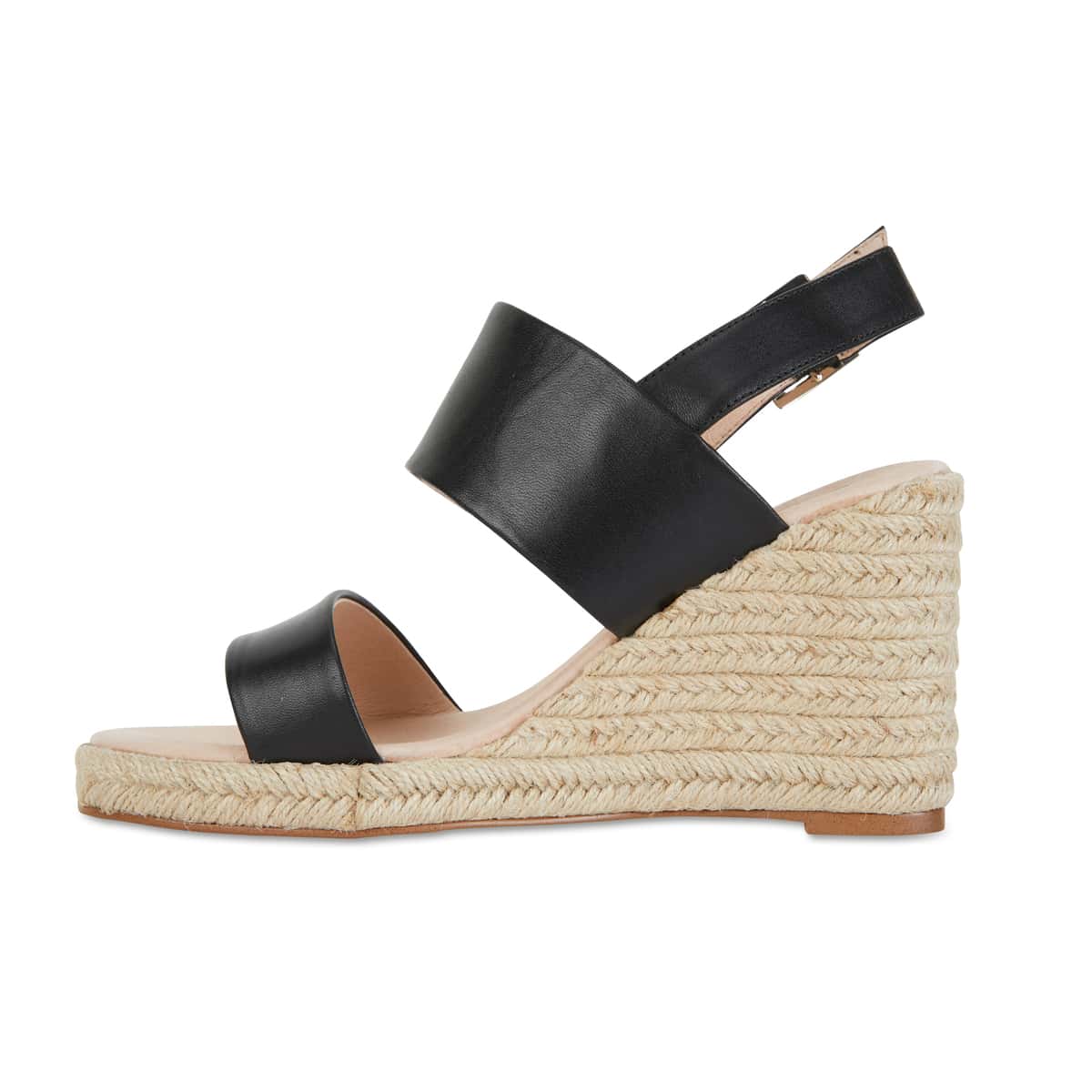 Dice Espadrille in Black Leather