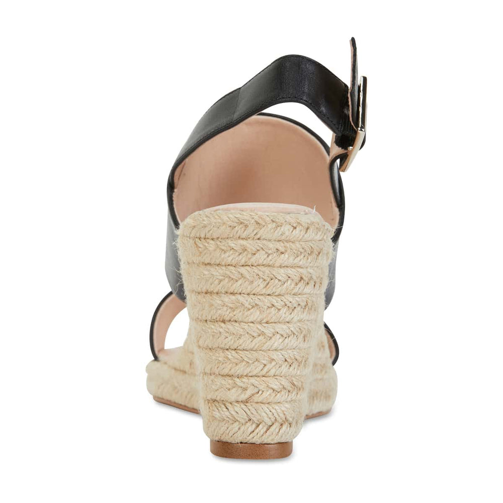 Dice Espadrille in Black Leather