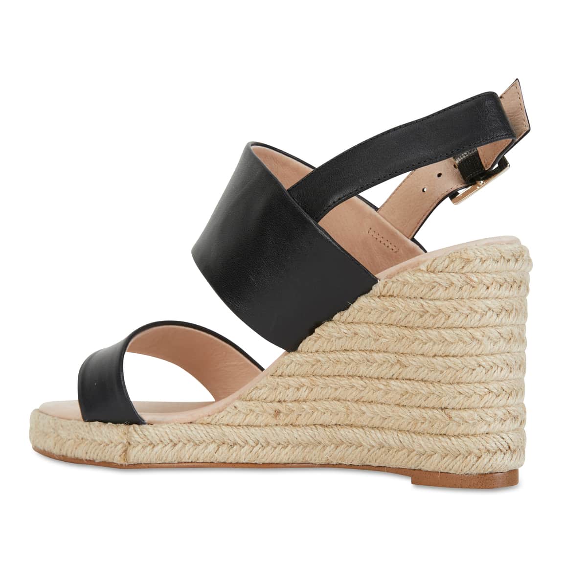 Dice Espadrille in Black Leather