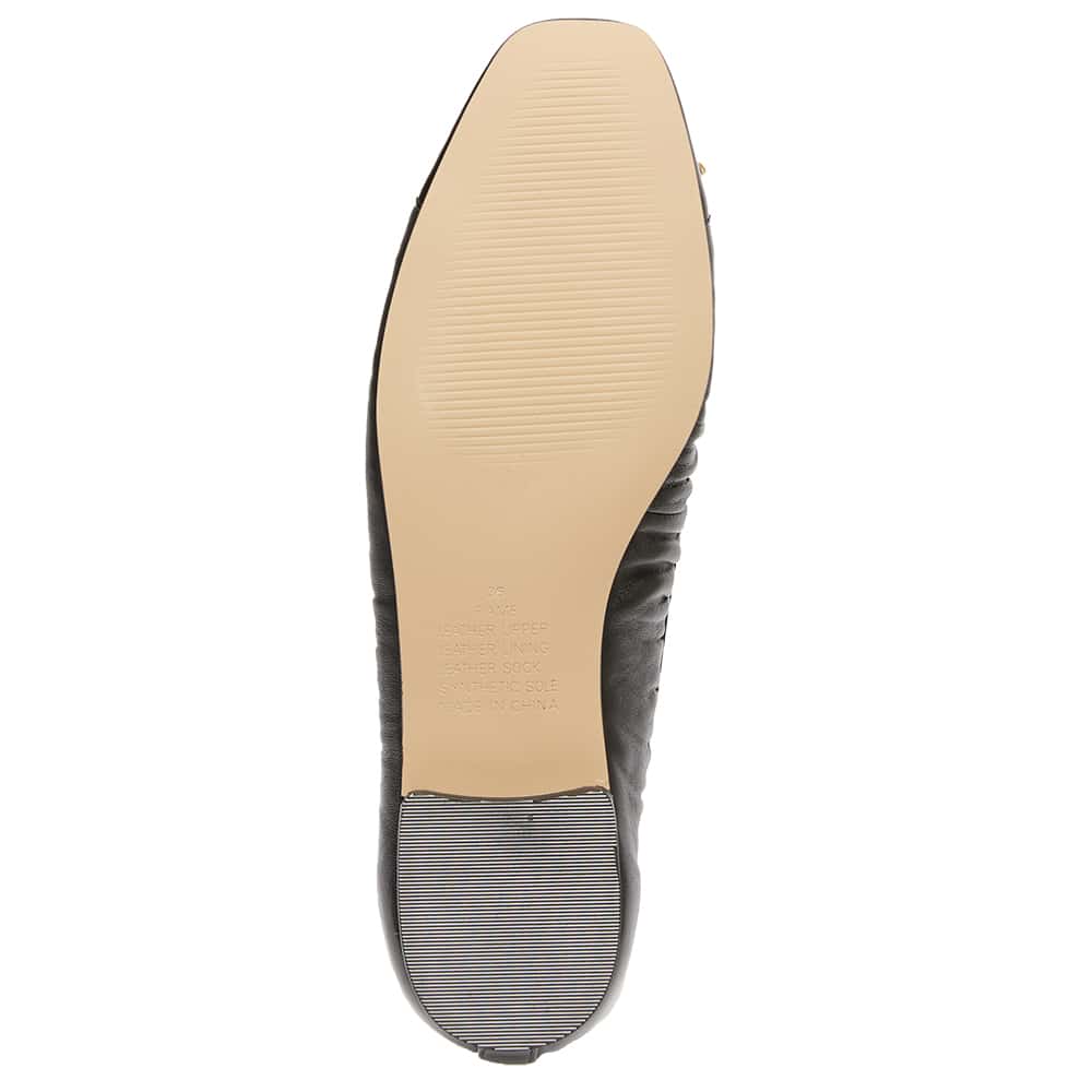 Fame Ballet Flat in Black On Black Leather