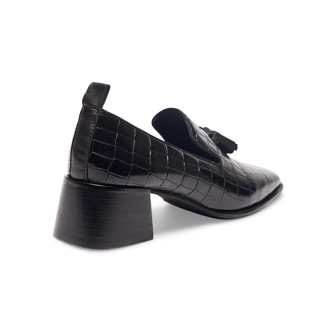 Famous Heel in Black Croc
