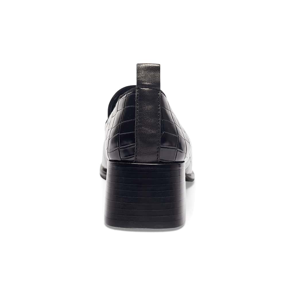 Famous Heel in Black Croc