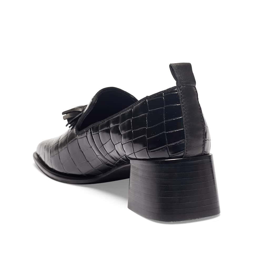 Famous Heel in Black Croc