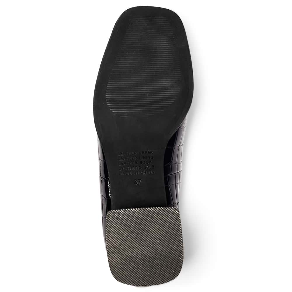 Famous Heel in Black Croc
