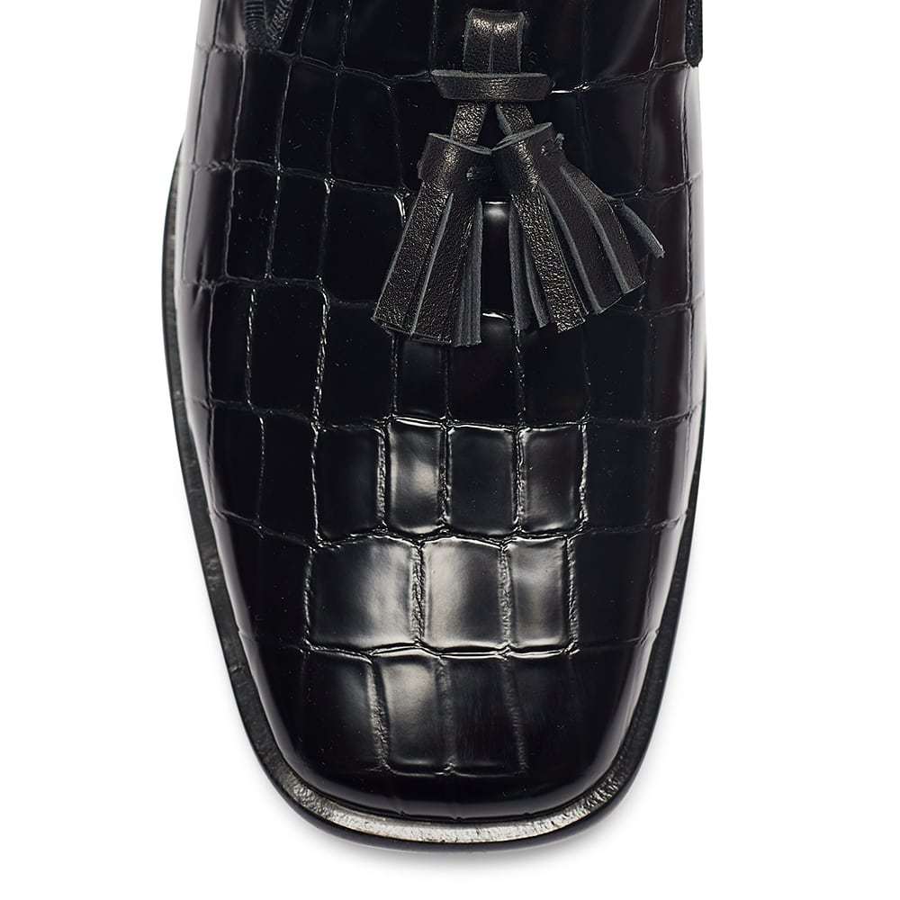 Famous Heel in Black Croc