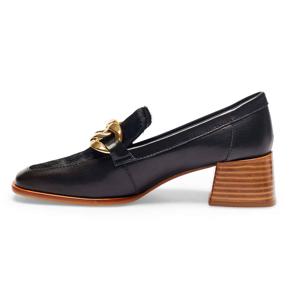 Fancy Loafer in Black Pony Leather