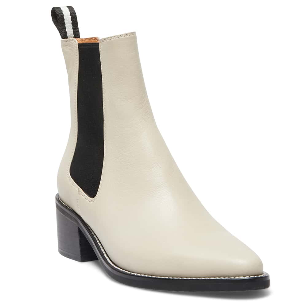 Federal Boot in Off White Glove Leather