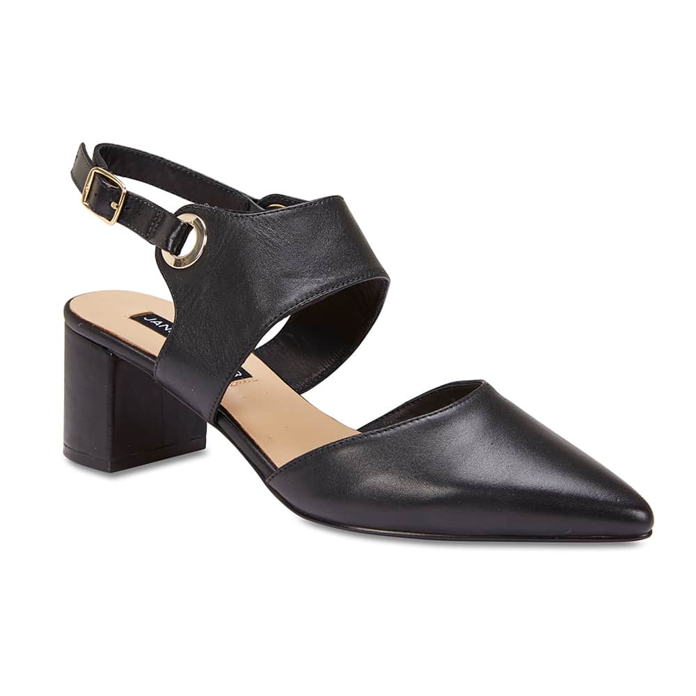 Felicity Heel in Black Leather