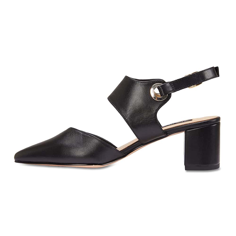 Felicity Heel in Black Leather