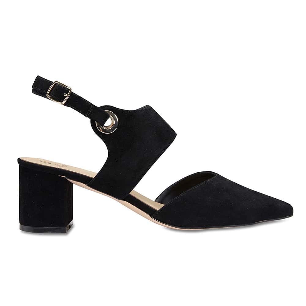 Felicity Heel in Black Suede