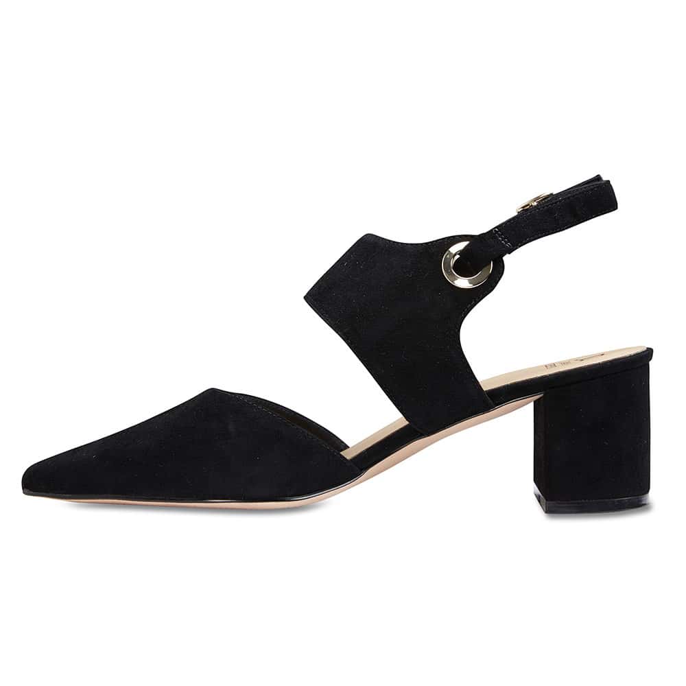 Felicity Heel in Black Suede
