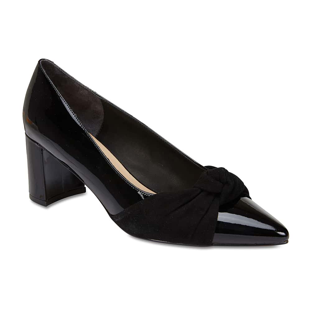 Flare Heel in Black Patent