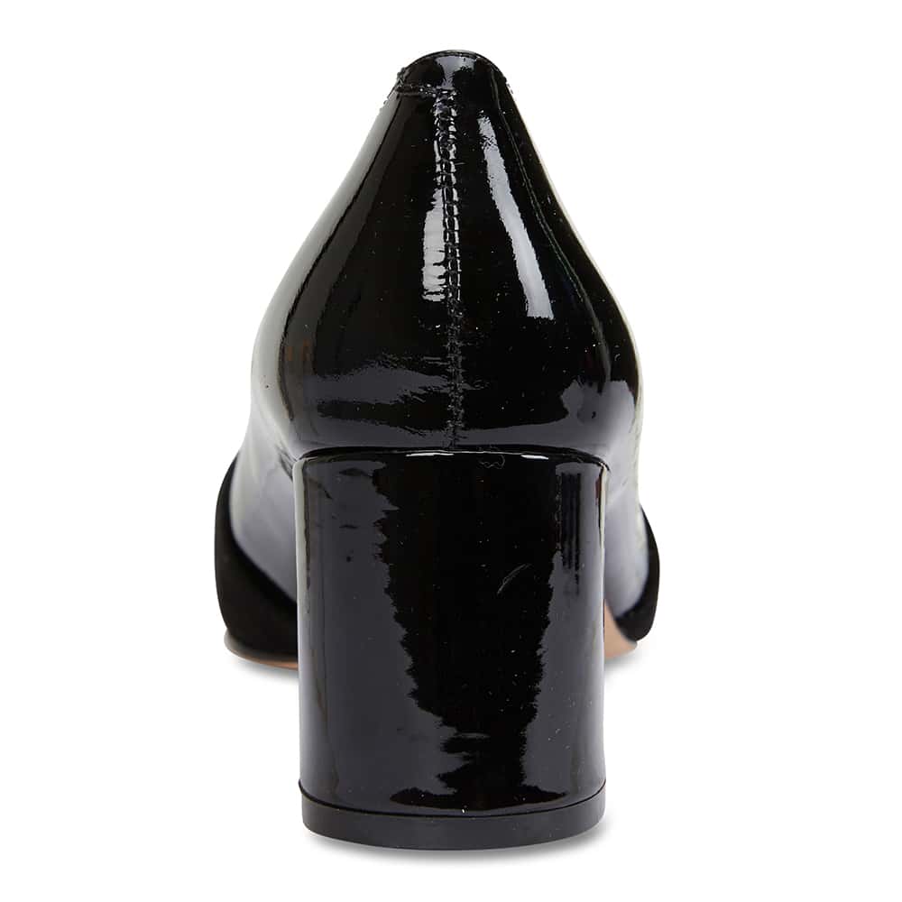 Flare Heel in Black Patent