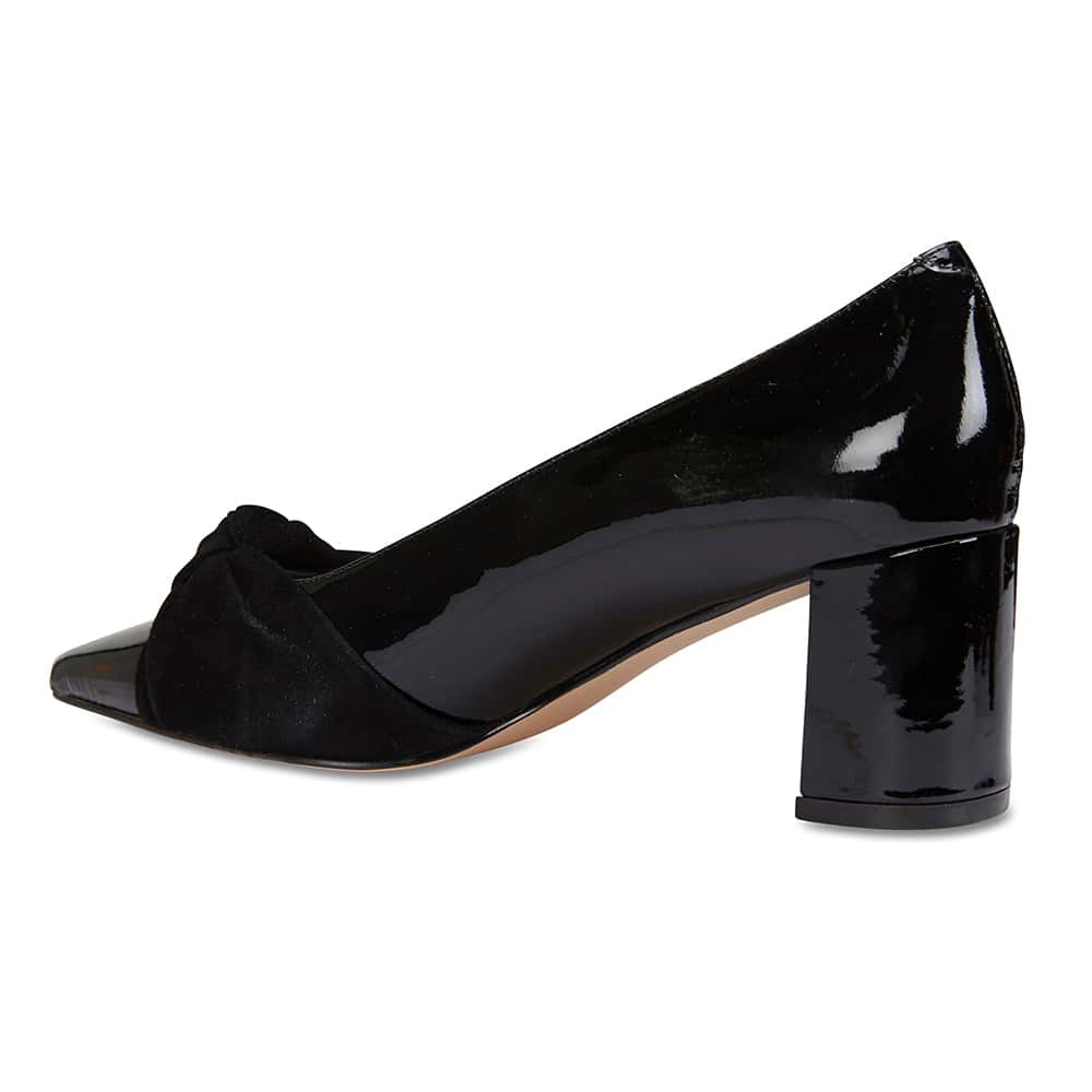 Flare Heel in Black Patent