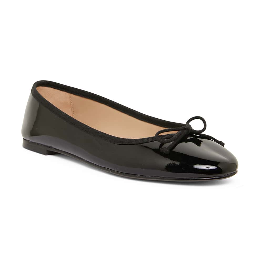 Fonteyn Flat in Black Patent