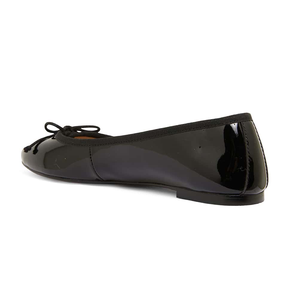 Fonteyn Flat in Black Patent