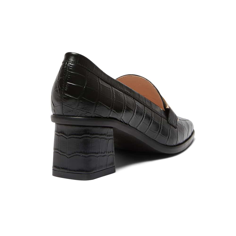 Gable Loafer in Black Croc