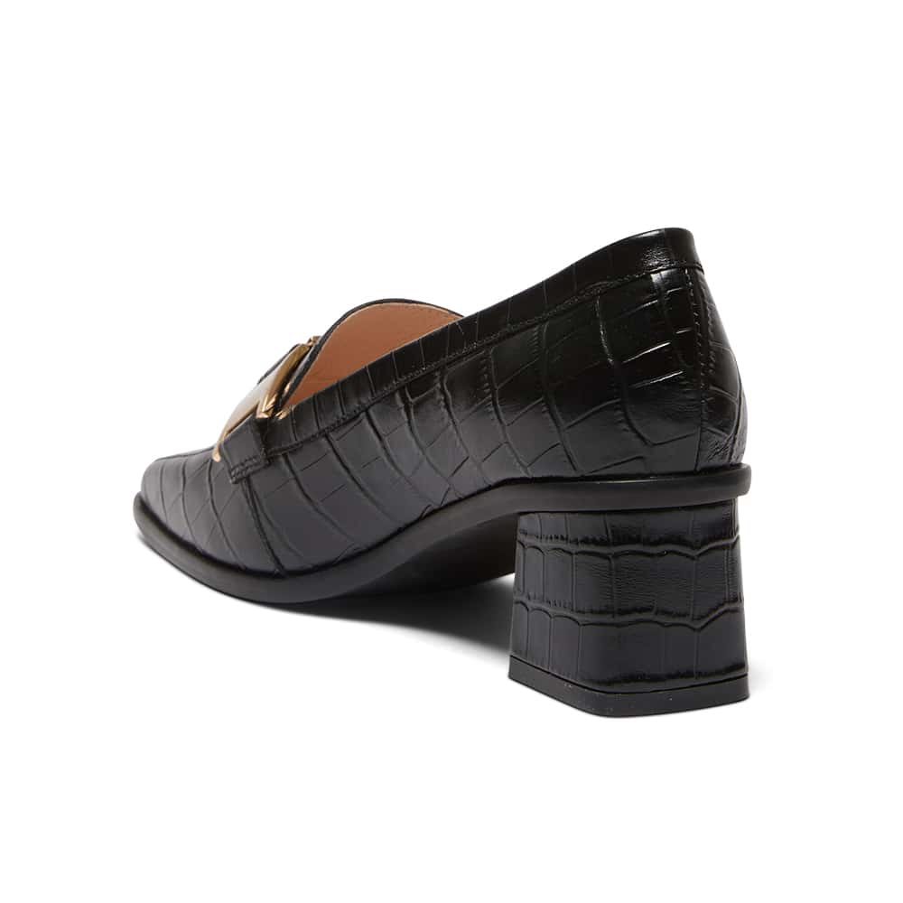 Gable Loafer in Black Croc