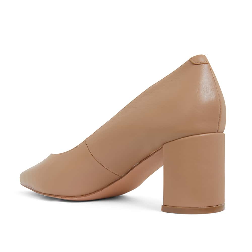 Gallery Heel in Camel Leather