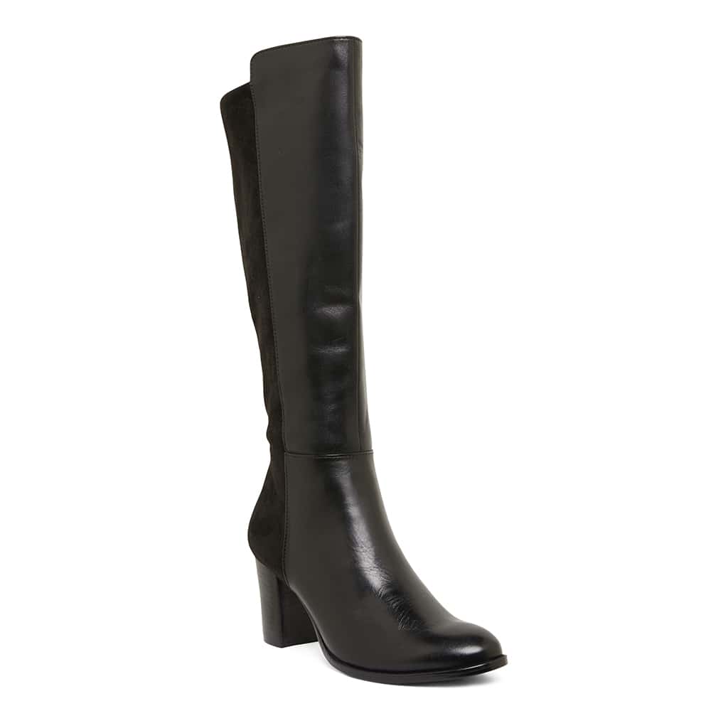 Gianna Boot in Black Leather