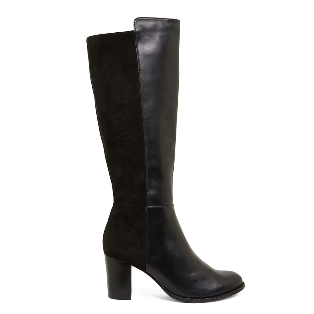 Gianna Boot in Black Leather