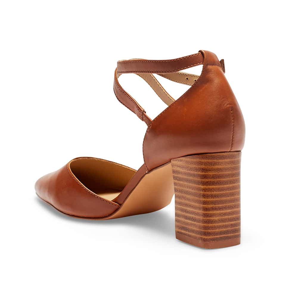 Gwyneth Heel in Cognac Leather