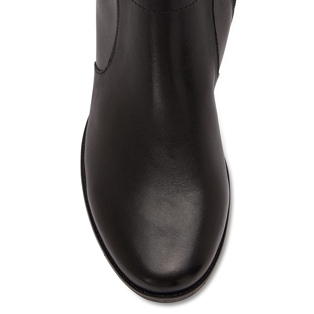 Hamish Boot in Black Hi Shine Leather