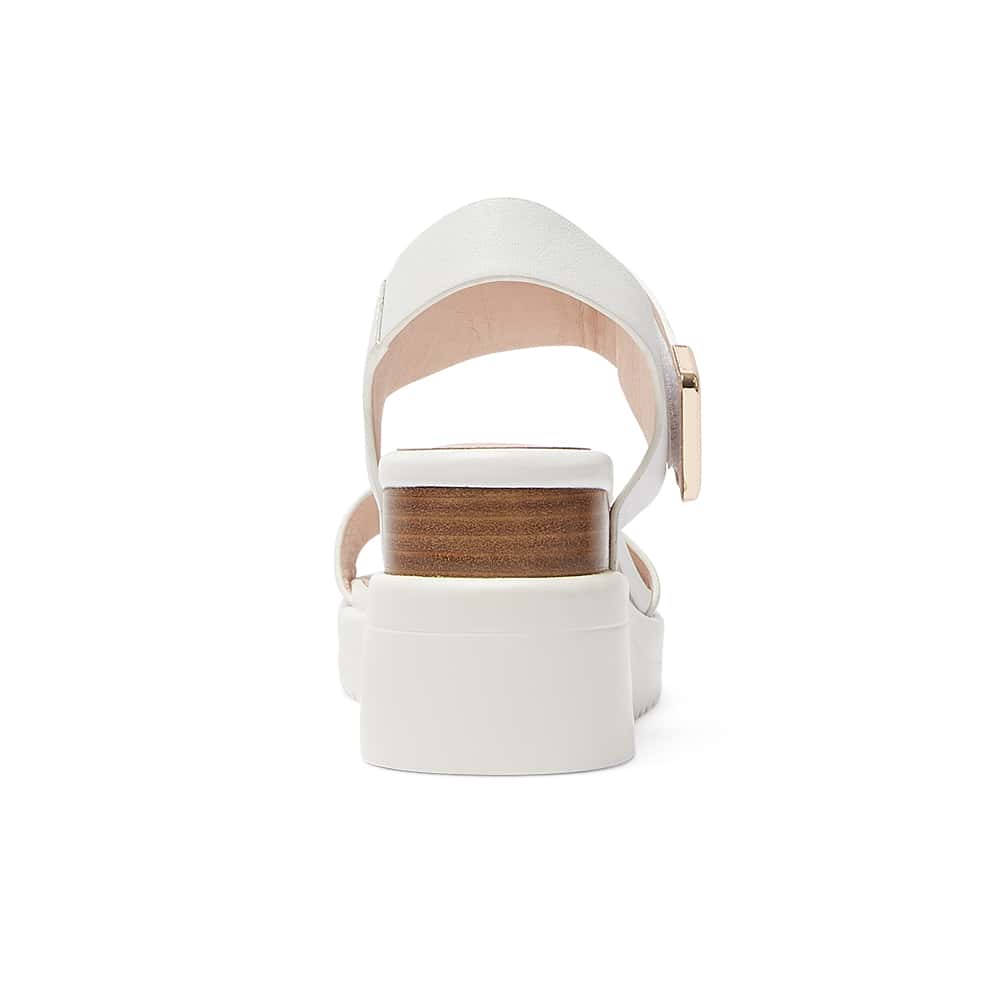 Iris Wedge in White Leather