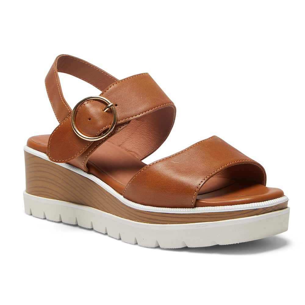 Jamaica Wedge in Tan Leather