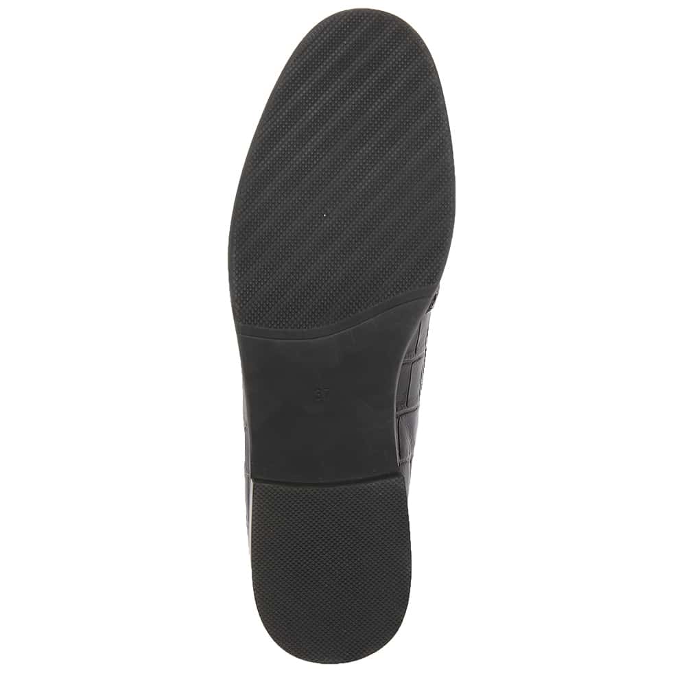 Kate Loafer in Black Croc Leather