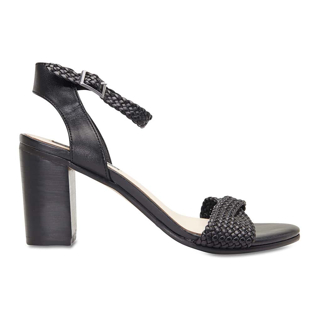 London Heel in Black Leather