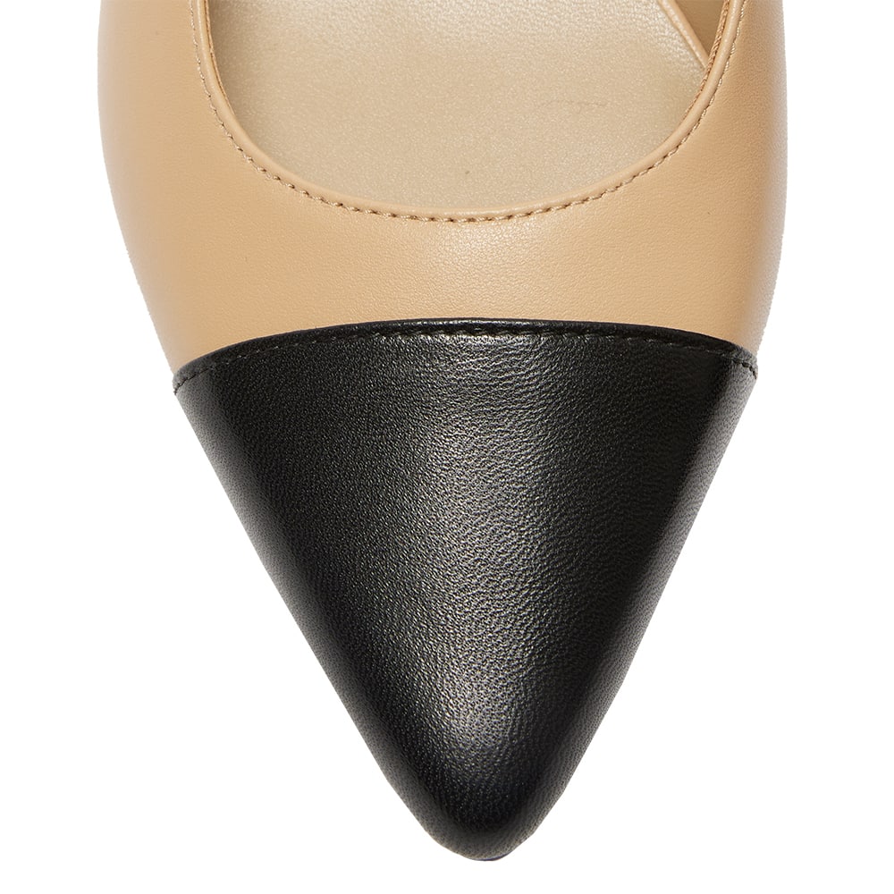 Madame Heel in Black And Camel Leather