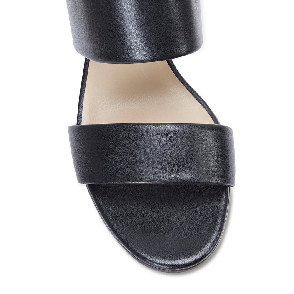 Marcella Heel in Black Leather