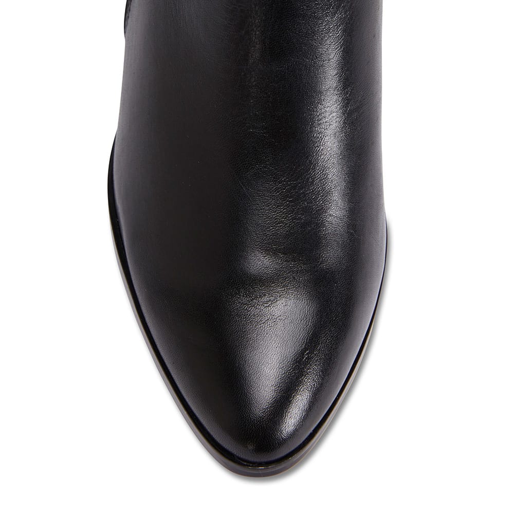 Morgan Boot in Black Hi Shine Leather