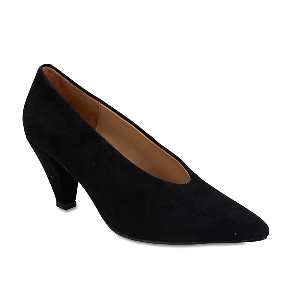 Nancy Heel in Black Suede