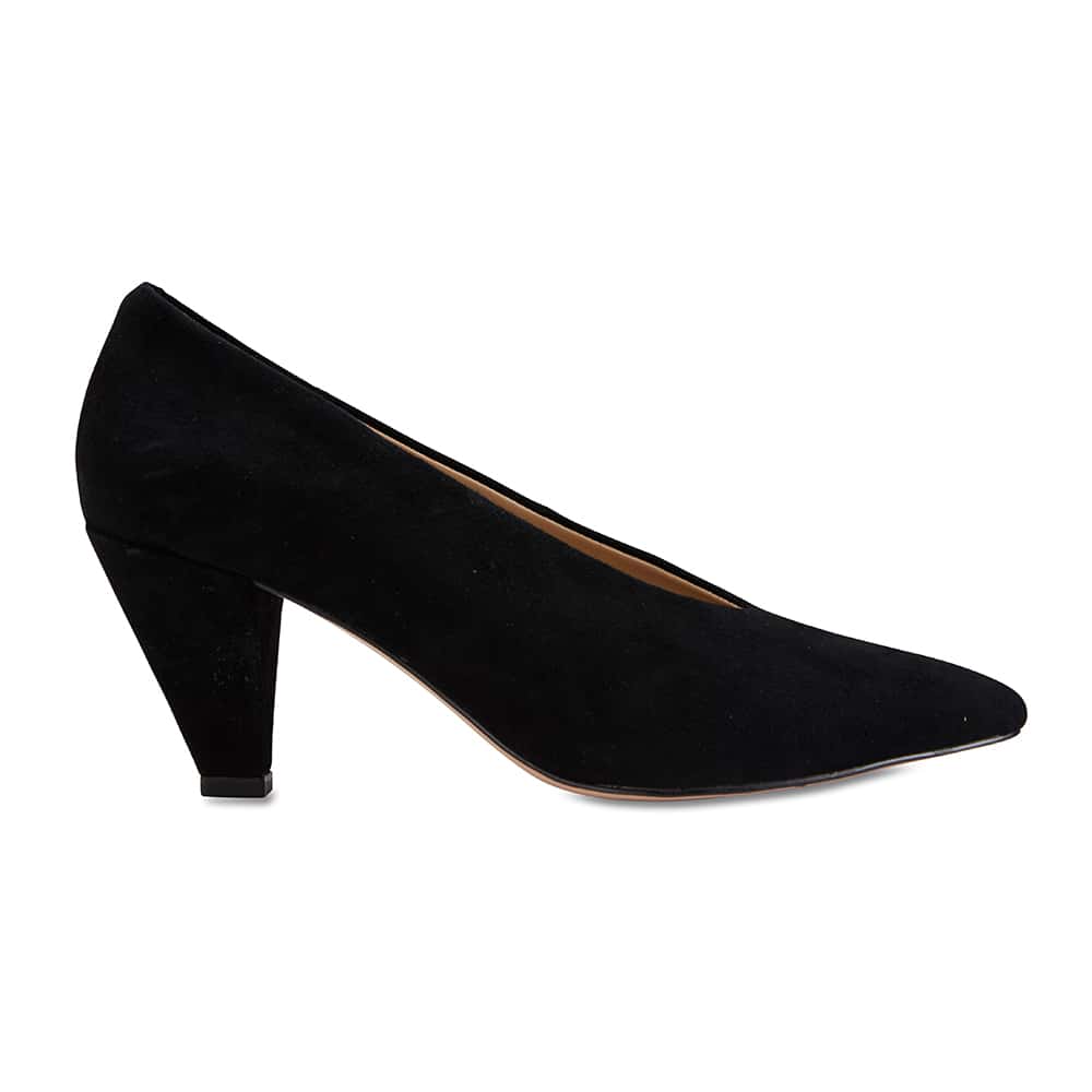 Nancy Heel in Black Suede
