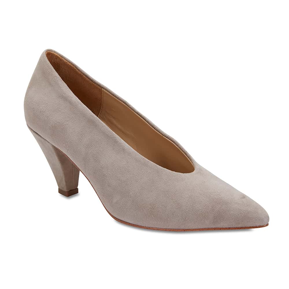 Nancy Heel in Grey Suede