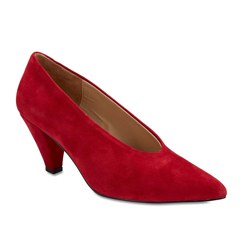 Nancy Heel in Red Suede