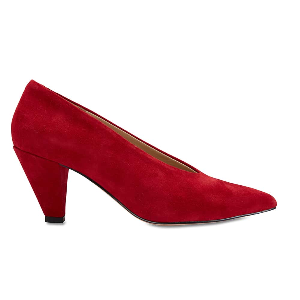 Nancy Heel in Red Suede