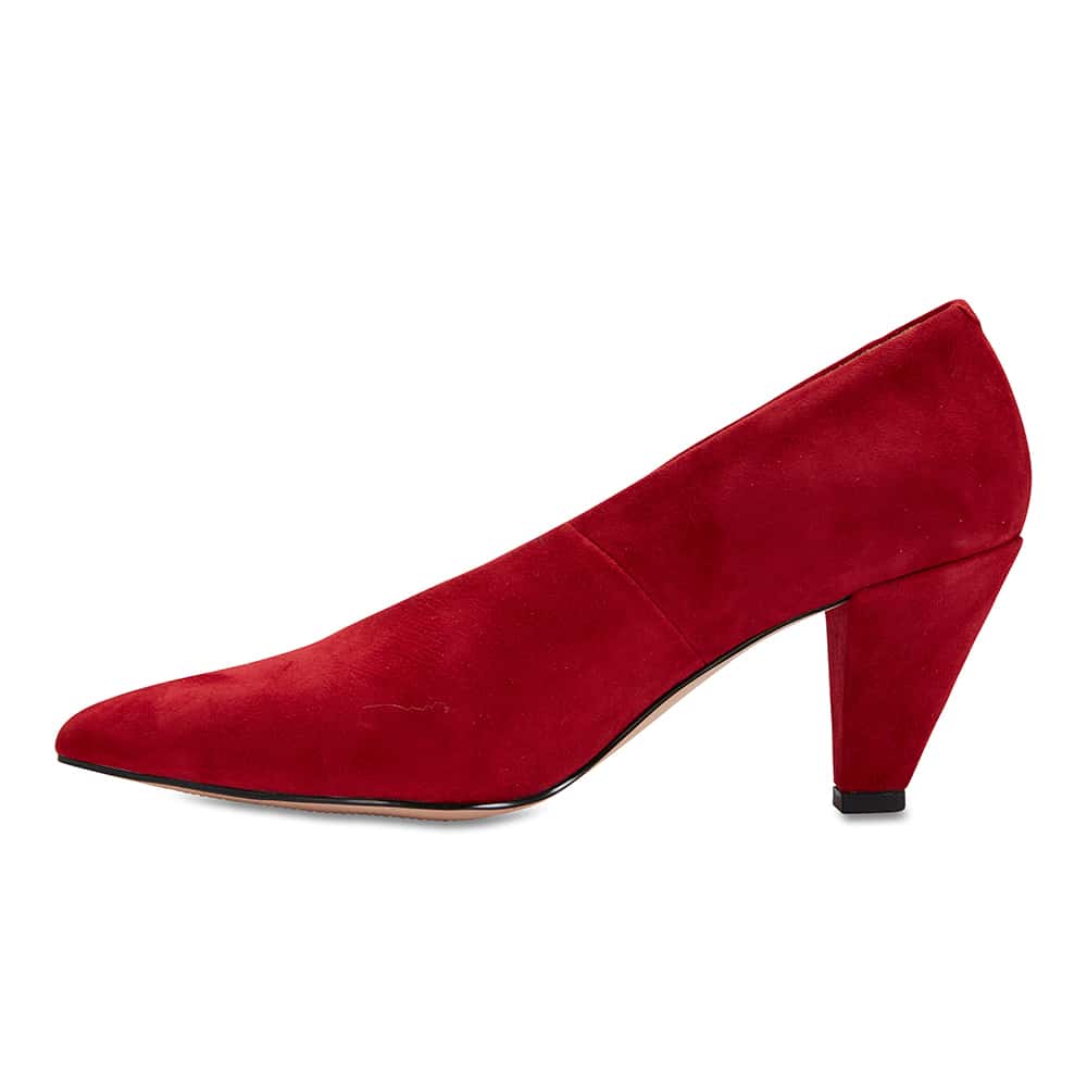 Nancy Heel in Red Suede