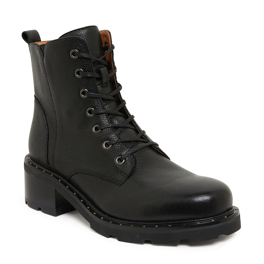 National Boot in Black Leather
