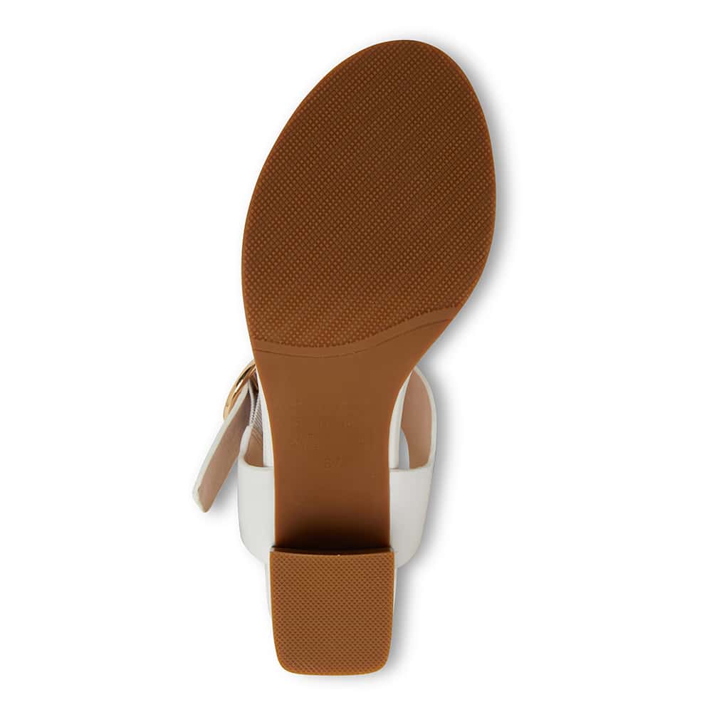 Nickel Heel in White Leather | Jane Debster | Shoe HQ