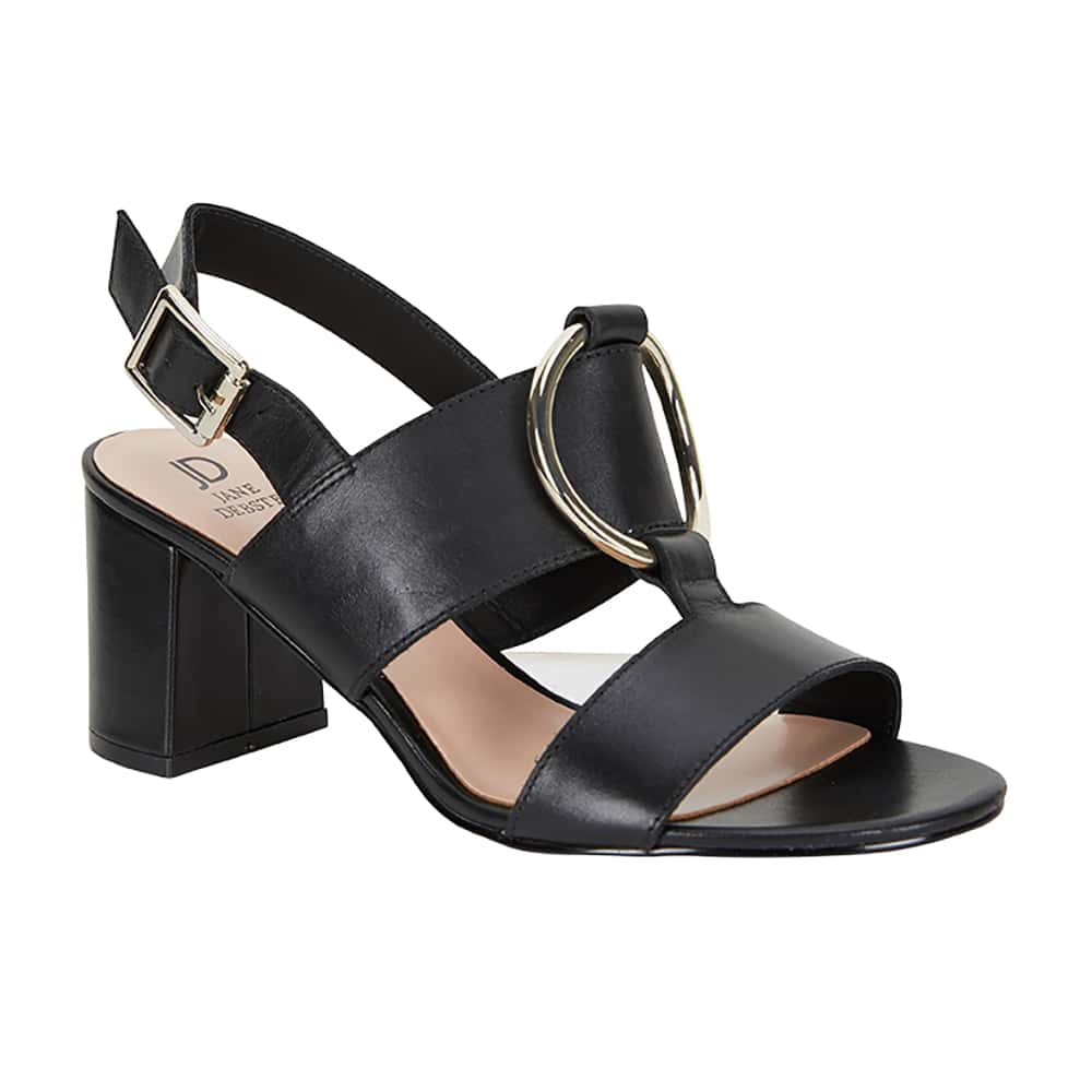 Obsess Heel in Black Leather