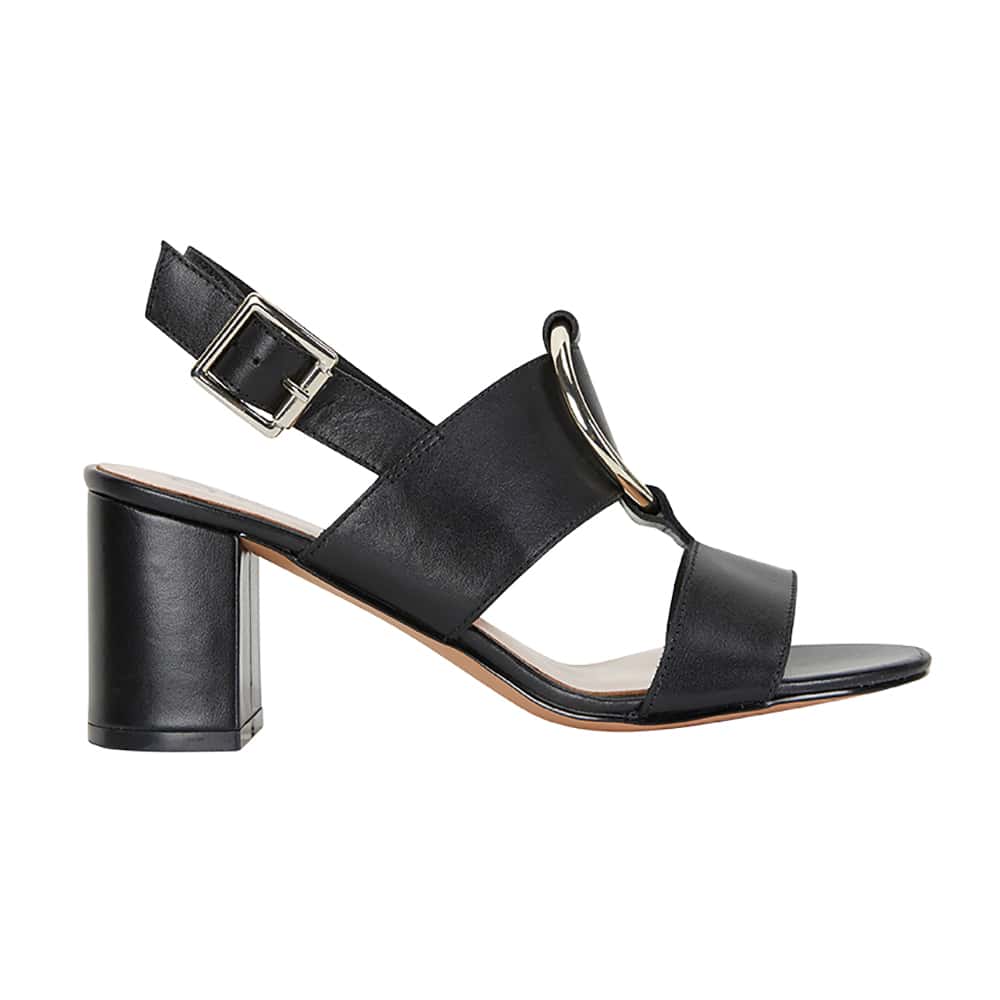 Obsess Heel in Black Leather