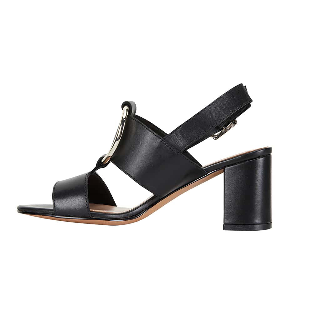 Obsess Heel in Black Leather