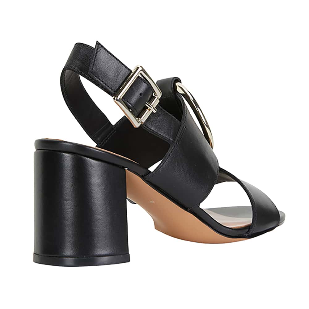 Obsess Heel in Black Leather